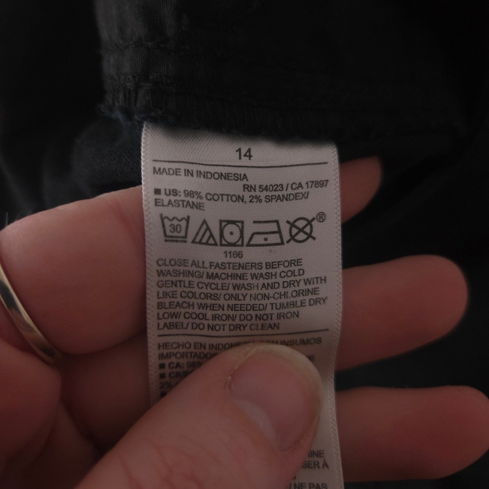 Old Navy Pants Women 14 Black Mariner Extra High-Waisted Wide-Leg Cotton Stretch - Picture 7 of 10